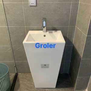 Chậu lavabo chân đứng trắng Groler GR-LCT2