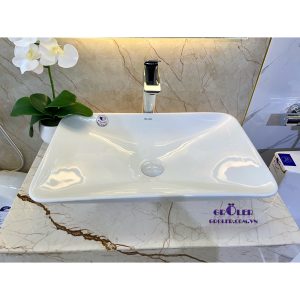 Lavabo Chữ Nhật Nghệ Thuật Trắng Groler Gr Lt53v