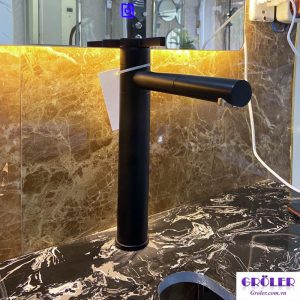 Vòi Rửa Mặt Cao Đũa Đen Groler Cao Cấp GR-VNDD