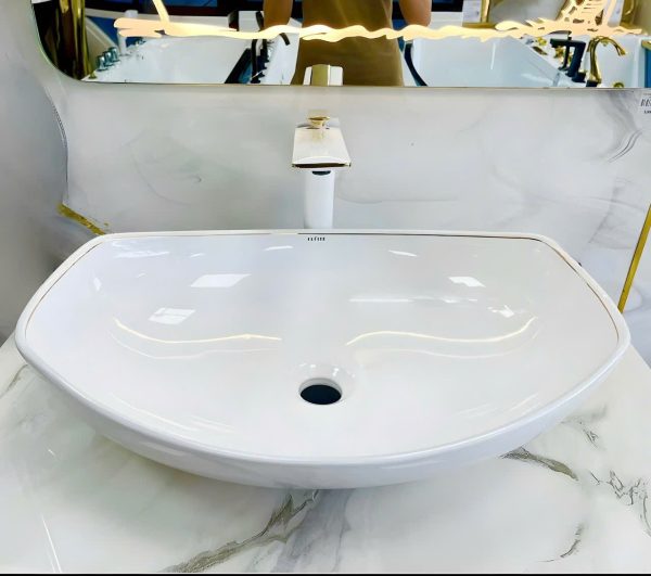Lavabo nghệ thuật viền vàng Groler GR-LOV2