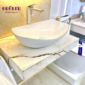 Lavabo Nghệ Thuật Viền Vàng Groler Gr Lov2