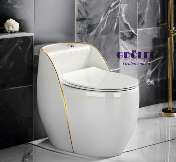Bệt Trứng Nghệ Thuật Viền Vàng Groler Gr B600a Cao Cấp