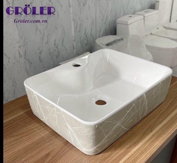 Lavabo Chữ Nhật Nghệ Thuật Groler Gr Ldcn2