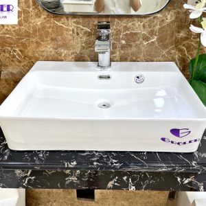 Lavabo Chữ Nhật Nghệ Thuật Trắng Groler Gr Lt54v