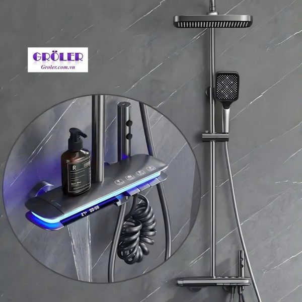 Sen cây đồng led phím đàn màu đen Groler GR-SNL8