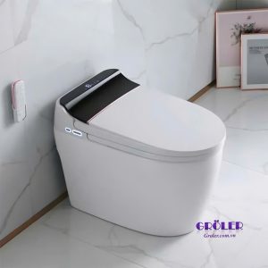 Bệt điện Tử Nhập Khẩu Trắng Nắp đen Groler Gr Dtnk09