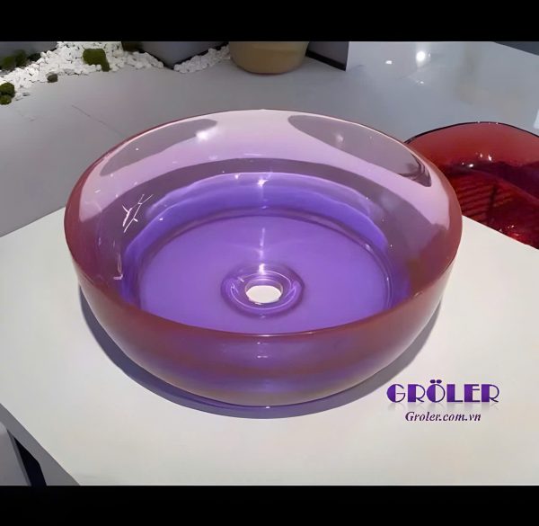 Lavabo thủy tinh tròn cao cấp Groler GR-LTY4