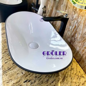 Lavabo thuyền đen nghệ thuật GROLER GR-LNT1