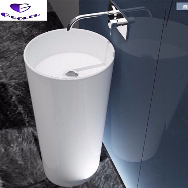 Chậu lavabo chân đứng trắng Groler GR-LCT1