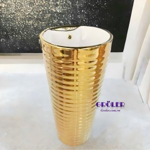 Lavabo chậu đứng mạ vàng Groler GR-LDV10 cao cấp