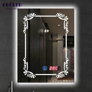 Gương đèn led viền hoa văn nghệ thuật GL21A