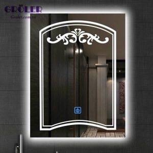 Gương đèn led viền hoa văn nghệ thuật GL21C