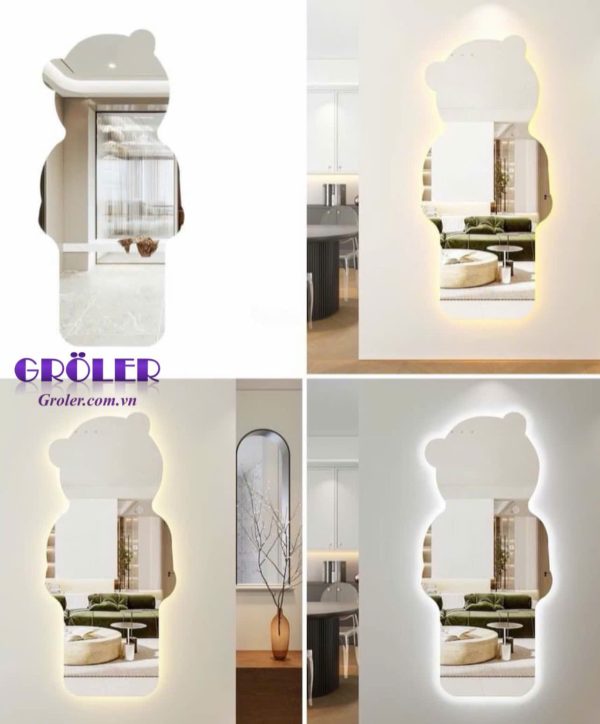 Gương Led đứng con gấu/hạt đậu GL-D01