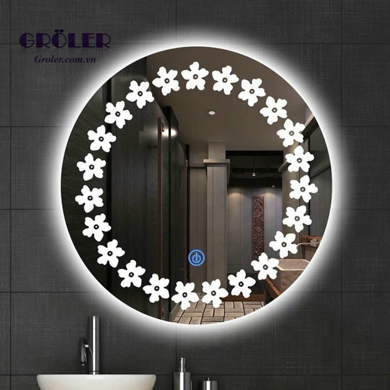 Gương đèn Led hoạ tiết bông hoa GL16